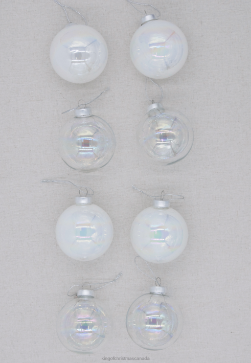 King of Christmas Accessories Bubbles Glass Ornament Set (8 Pack) DBVN137