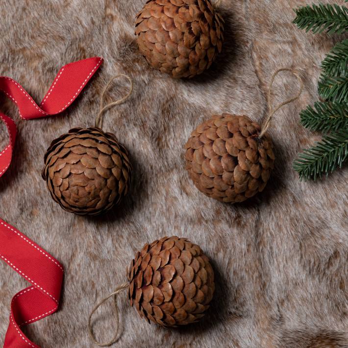 King of Christmas Accessories Pine Cone Ornament (4 Pack) DBVN142