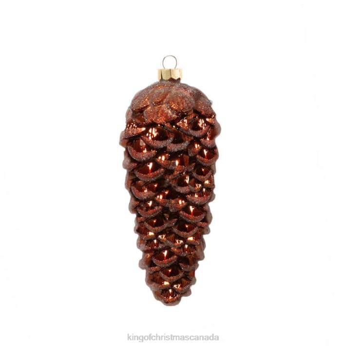 King of Christmas Accessories Pinecone Glass Ornament (4 Pack) DBVN148