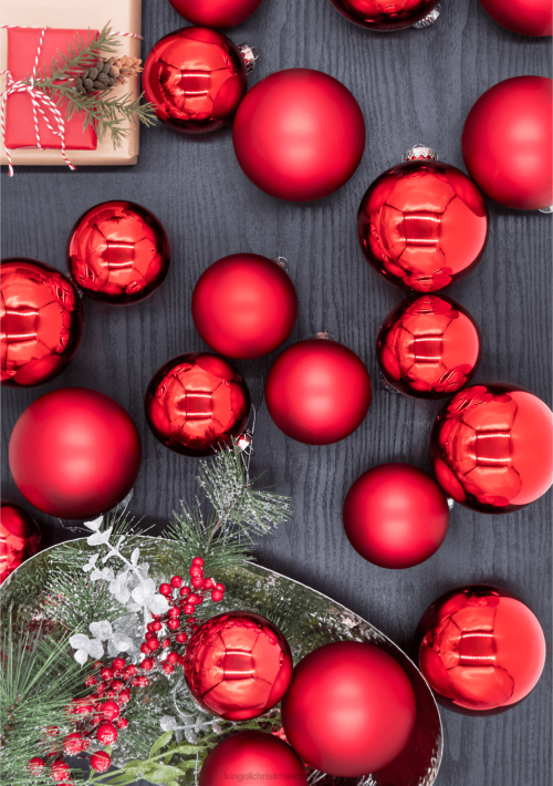 King of Christmas Accessories Red Essential Glass Ornaments (24 Pack) DBVN125