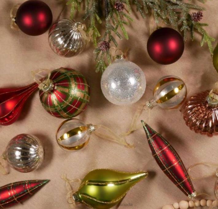 King of Christmas Accessories Traditional 30-Piece Glass Ornament Set (Red - Green) Limited Edition DBVN121