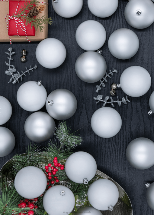King of Christmas Accessories White Shatterproof Ornaments (48 Pack) DBVN128