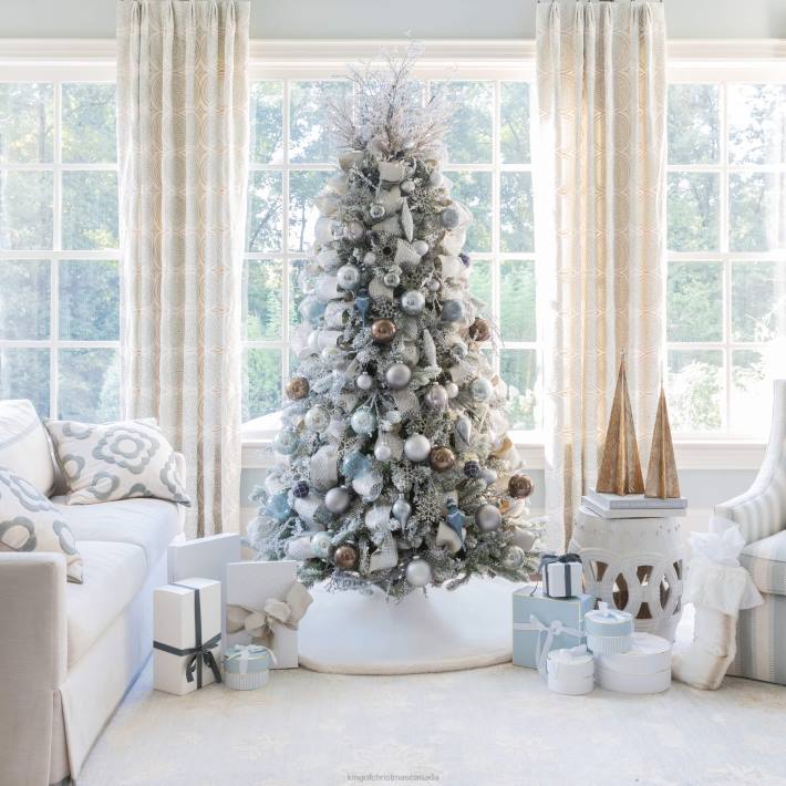 King of Christmas Accessories Winter Wonderland 15-Piece Glass Ornament Set (Blue and Gray) DBVN114