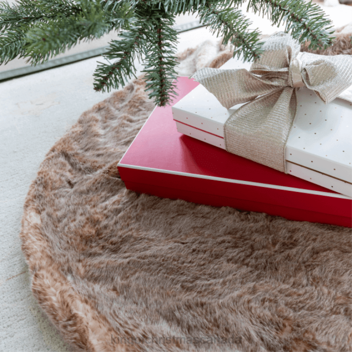 King of Christmas Accessories 60" Granite Faux Fur Tree Skirt DBVN155