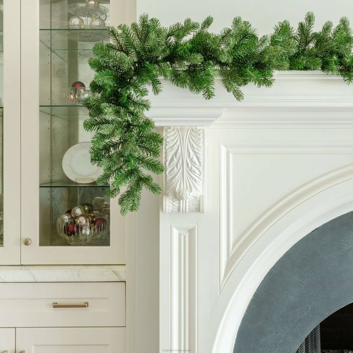 King of Christmas Accessories 9' x 12" Cypress Spruce Garland with Warm White LED Lights (Plug Operated) DBVN95