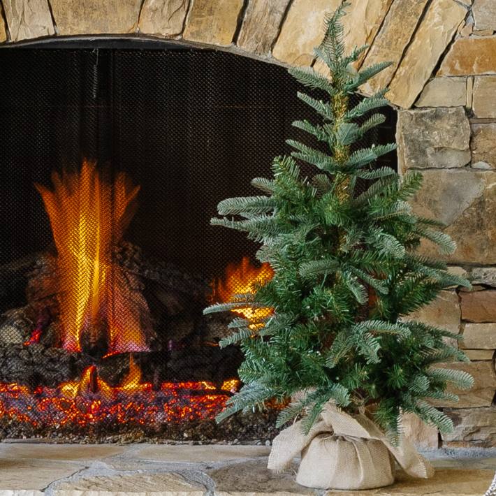 King of Christmas Accessories 3' Noble Fir Tabletop Tree with 70 Warm White LED Lights DBVN100