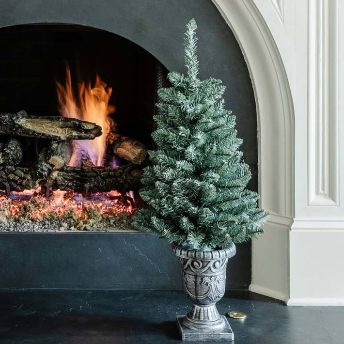 King of Christmas Accessories 3' Tribeca Spruce Blue Tabletop Tree with 70 Warm White LED (Battery Operated) DBVN101