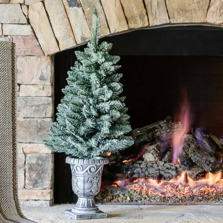 King of Christmas Accessories 3' Tribeca Spruce Blue Tabletop Tree with 70 Warm White LED (Battery Operated) DBVN101