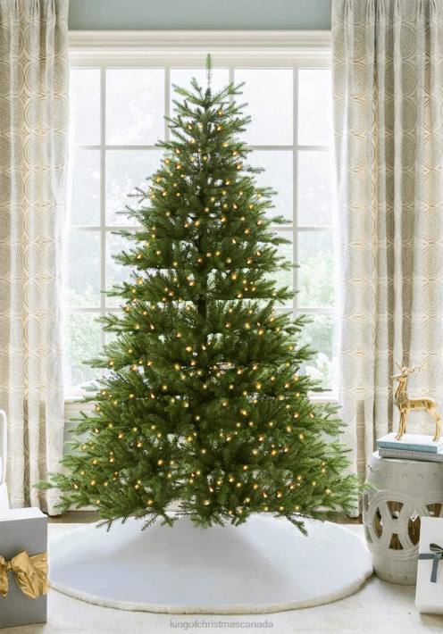 King of Christmas Accessories 7.5' Alpine Fir Artificial Christmas Tree 800 Warm White Led Lights DBVN2