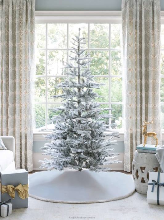 King of Christmas Accessories 7' Noble Flock Artificial Christmas Tree with 500 Warm White LED Lights DBVN22