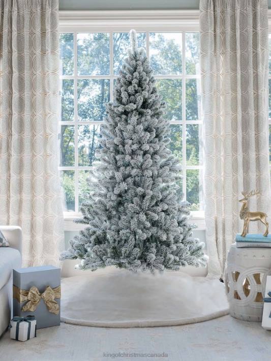 King of Christmas Accessories 7' Prince Flock Artificial Christmas Tree with 400 Warm White LED Lights DBVN3
