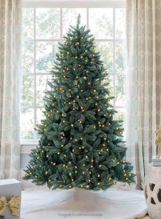 King of Christmas Accessories 7' Tribeca Spruce Blue Artificial Christmas Tree with 550 Warm White LED Lights DBVN4