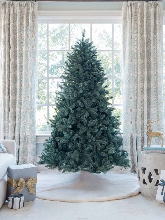 King of Christmas Accessories 7' Tribeca Spruce Blue Tree 550 Warm White LED Lights DBVN48