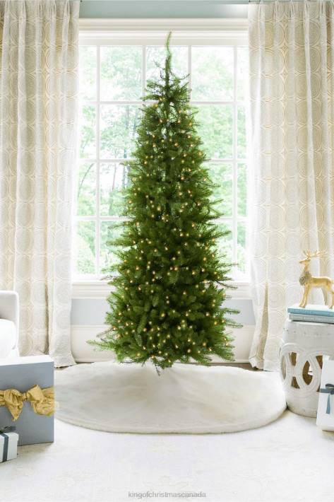 King of Christmas Accessories OPEN BOX 6.5' Yorkshire Fir Slim Tree Warm White LED Lights DBVN47