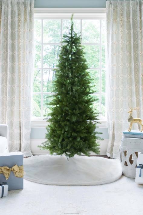 King of Christmas Accessories OPEN BOX 6.5' Yorkshire Fir Slim Tree Warm White LED Lights DBVN47