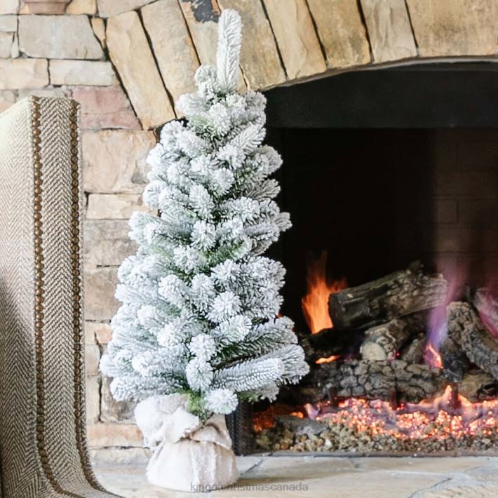 King of Christmas Accessories 3' Flock Artificial Christmas Tabletop Tree Unlit DBVN99