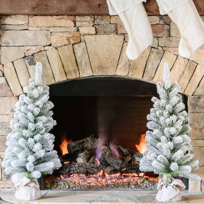 King of Christmas Accessories 3' Flock Artificial Christmas Tabletop Tree Unlit (set of 2) DBVN102