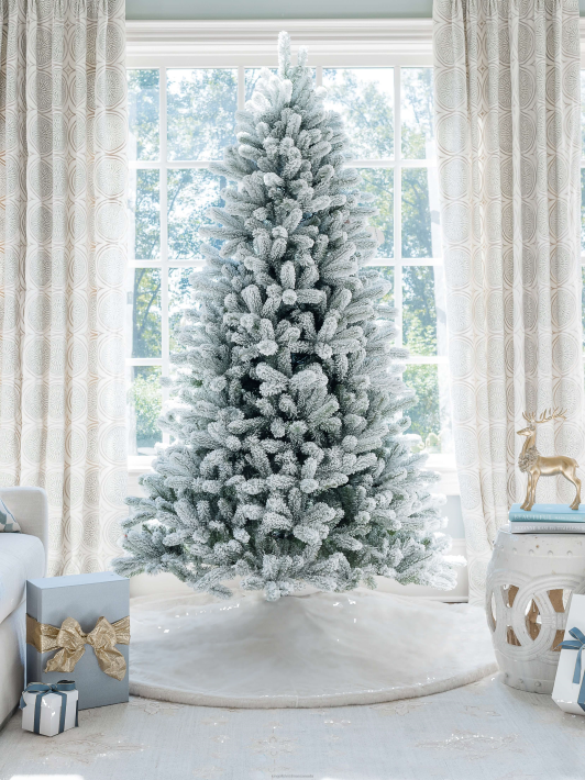 King of Christmas Accessories 7.5' Flock Artificial Christmas Tree Unlit DBVN13