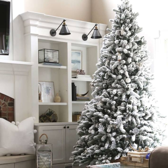 King of Christmas Accessories 7.5' Flock Artificial Tree Unlit DBVN39