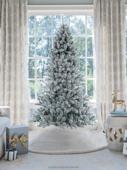 King of Christmas Accessories 7' Prince Flock Artificial Christmas Tree Unlit DBVN25
