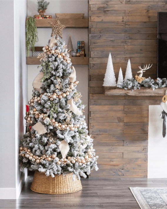 King of Christmas Accessories 7' Prince Flock Artificial Christmas Tree Unlit DBVN25